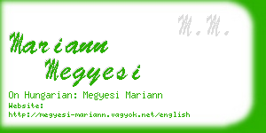 mariann megyesi business card